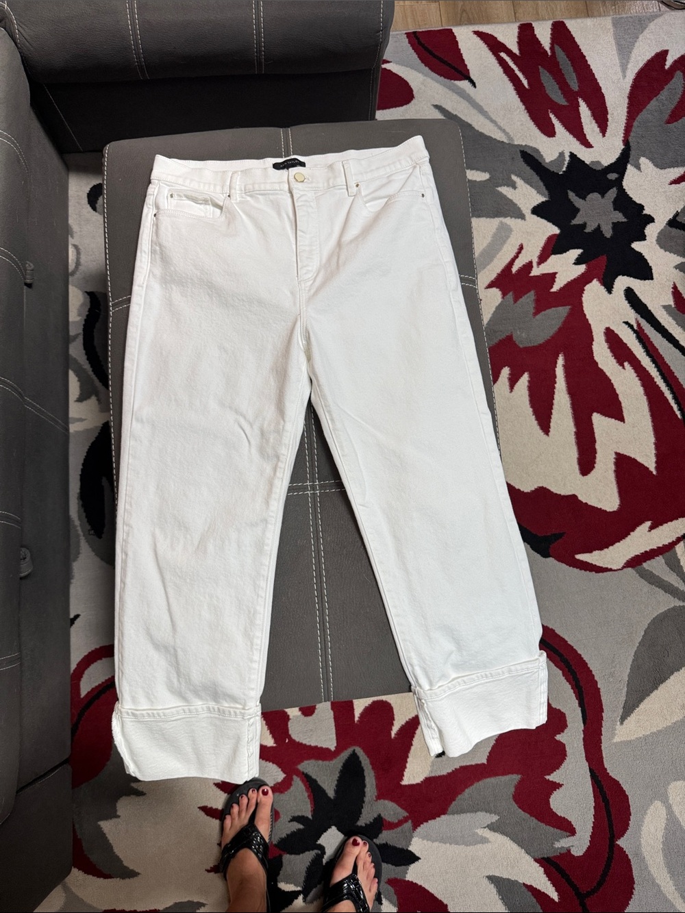 Ann Taylor White High-Rise Jeans “The Straight High Rise”